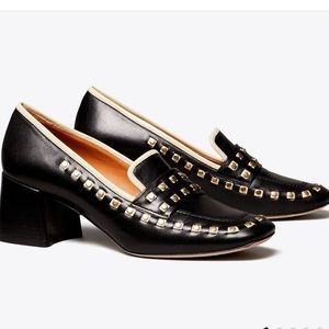 TORY BURCH “TORY LOAFER” GOLD STUDDED LOAFER, Made in Italy